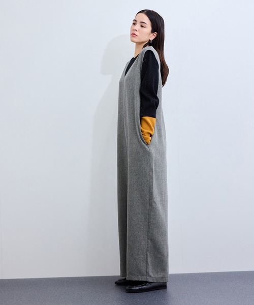 LE CERCLE par rope' オールインワン ラメヘリンボーンサロペット