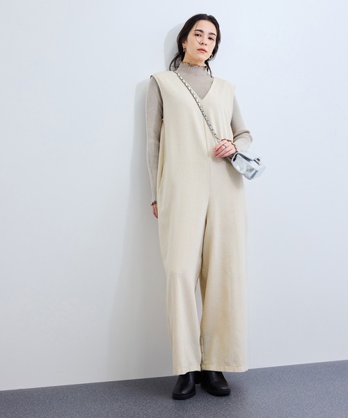 LE CERCLE par rope' オールインワン ラメヘリンボーンサロペット