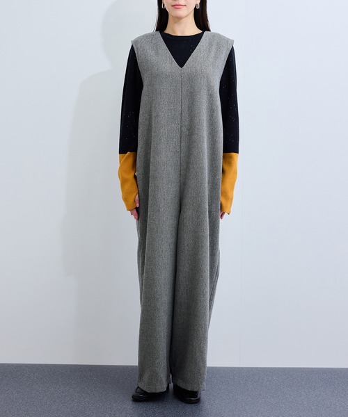 le cercle ADAM ET ROPE' オールインワン ラメヘリンボーンサロペット
