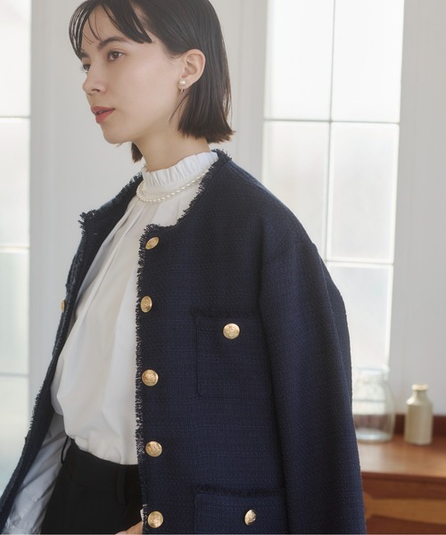 ANGIE ジャケット ノーカラージャケット 卒園式 卒業式 ノーカラー