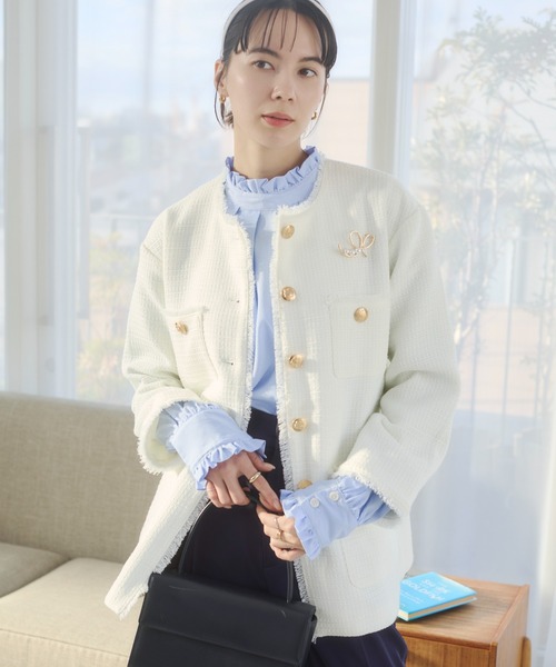 ANGIE ジャケット ノーカラージャケット 「オケージョン対応