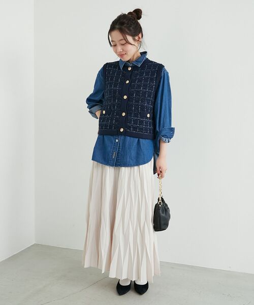 ベスト ジレ 「Americana for SALON」「撥水機能付き」別注フード付きクロップドベスト レディース AMERICANA ベスト ジレ 「Americana for SALON」「撥水機能付き