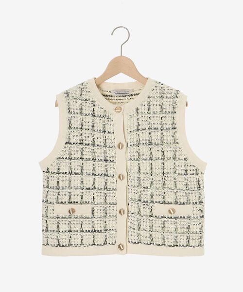新品　ルネ　ホワイト　ベスト ルレックスケーブル クルーネックベスト | maison TOMORROWLAND/メゾン