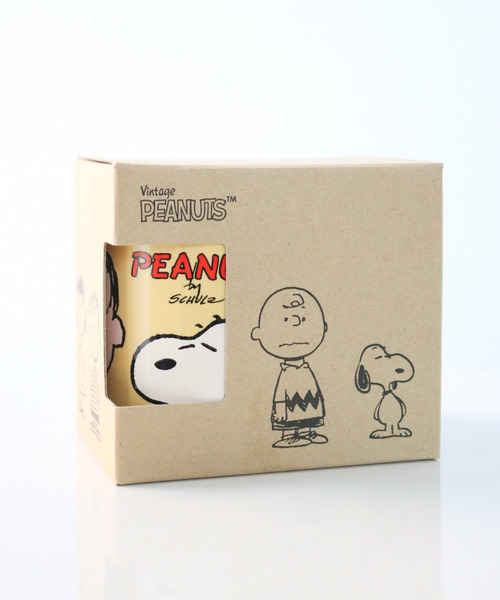 オールドミルクグラス スヌーピー ピーナッツカーニバル展　マグカップ 箱付き スヌーピー PEANUTS 75th 木箱入マグ (ブラック) キッチン SNOOPY
