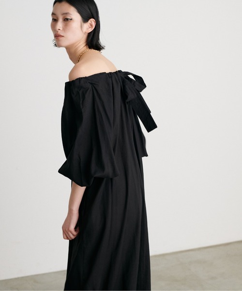 LARUTA ワンピース 「LARUTA」バックリボンタックボリューム