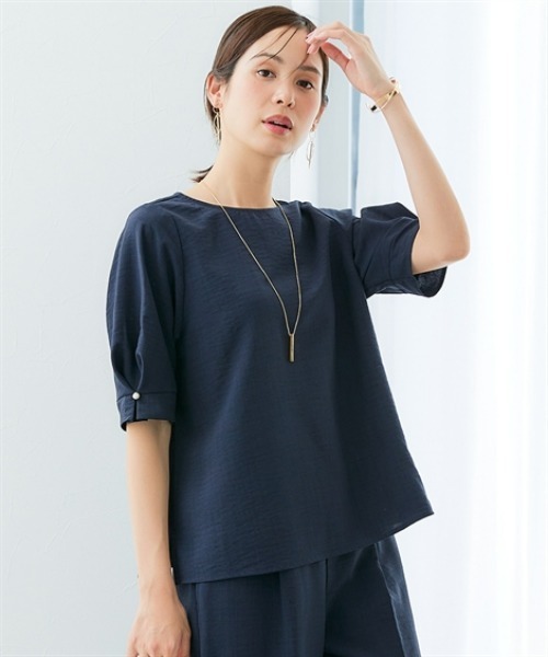 ブラウス シャツ パールスタッズブラウス レディース PROPORTION BODY DRESSING ブラウス シャツ タックパールバー