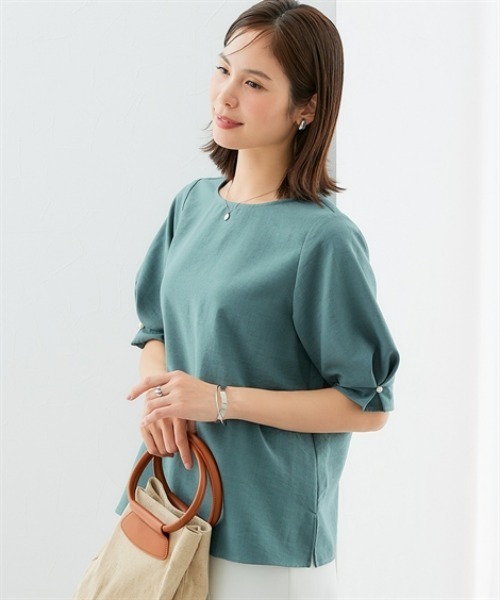 7days Life Styling リネンシャツ ブラウス シャツ 夏 半袖 「接触冷感