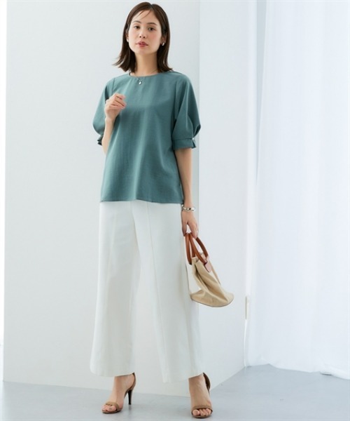 7days Life Styling リネンシャツ ブラウス シャツ 夏 半袖 「接触冷感
