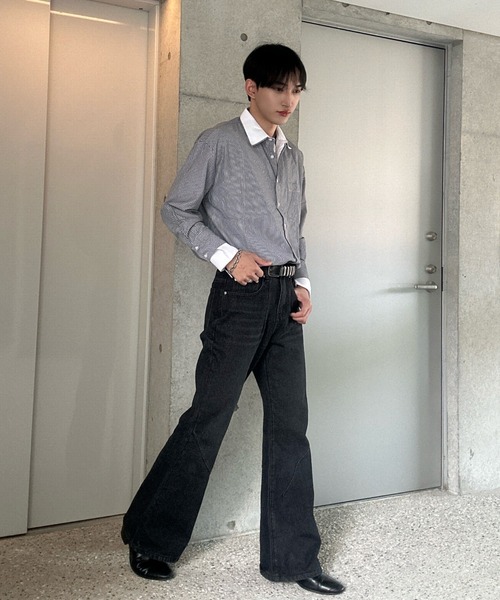 Otte シャツ ドッキングストライプシャツ メンズ レディース