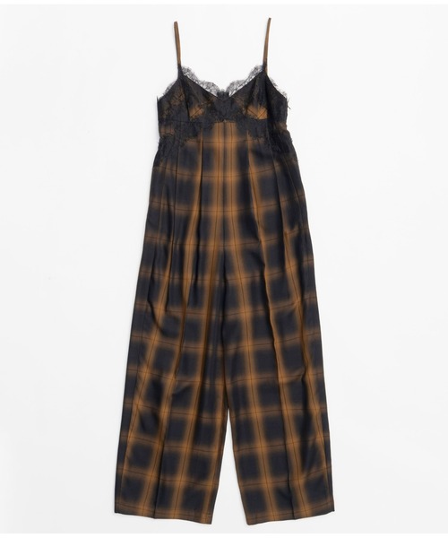 MAISON SPECIALチェック柄オールインワン MAISON SPECIAL オールインワン Plaid Lace Camisole All-In-One