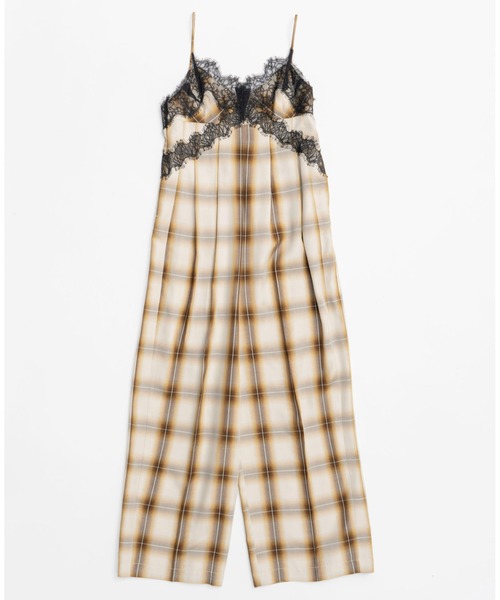 サロペット・オーバーオール・オールインワン Plaid Lace Camisole All-In-One MAISON SPECIAL｜Plaid Lace Camisole All-In-One | Rakuten