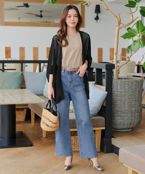 ORION LONDON♡メッシュ編み ロングカーディガン サマーカーディガン Tiaclasse カーディガン メッシュ編みニットドルマンカーディガン