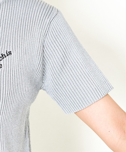 カーディガン 「ラメ×Wジップ」レディース 半袖ニット