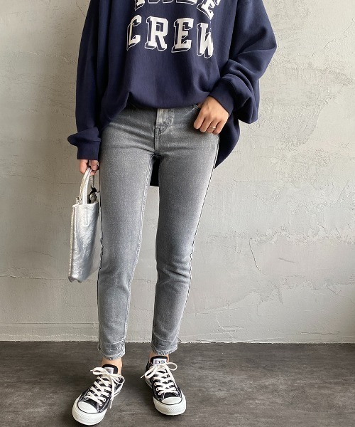 upper hights スキニージーンズ グレー フリンジ裾 upper hights スキニージーンズ グレー フリンジ裾