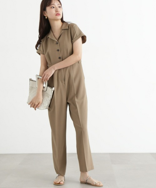 nae ノースリーブ オールインワン She's Closet オールインワン 前後2wayVネックノースリーブ裾