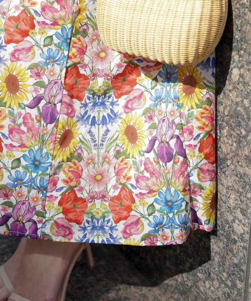 ワンピース Aライン リゾート ワンピース Made with Liberty Fabric HUITの画像