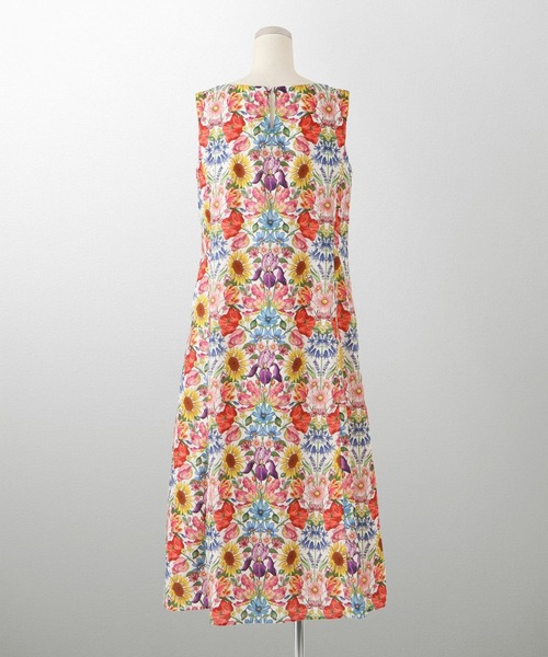ワンピース Aライン リゾート ワンピース Made with Liberty Fabric HUITの画像