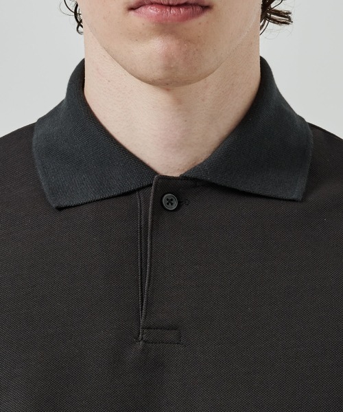marka ポロシャツ size2 ブラック markaware（マーカウェア） ポロシャツ 「marka/MARKAWARE」ONE BUTTON