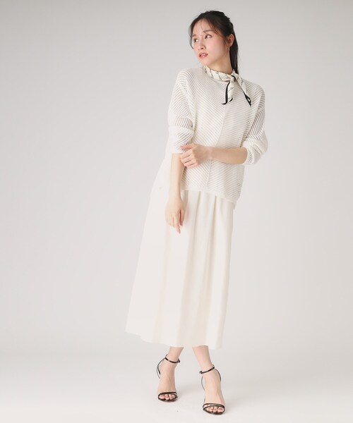 ニット セーター 「洗える／日本製／和紙の清涼感」メッシュ編みニットプルオーバー レディース COUP DE CHANCE ニット セーター 「洗える／日本製／和紙の清涼