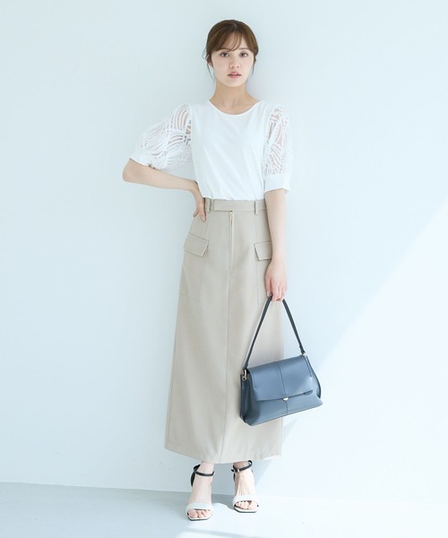 セール】【WEB限定】レーススリーブコンビカットソー◇（Tシャツ