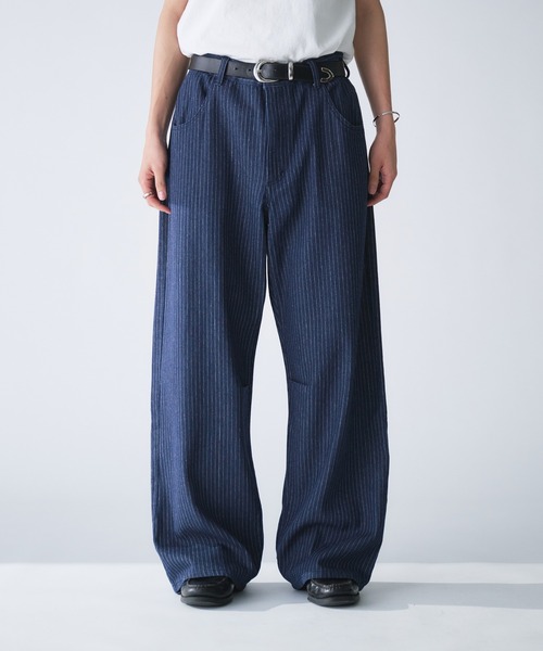 STRIPES PANTS ストライプ ワイドデニム PUSH PUSH PP STRIPES PANTS ストライプ ワイドデニム PUSH PUSH - メルカリ
