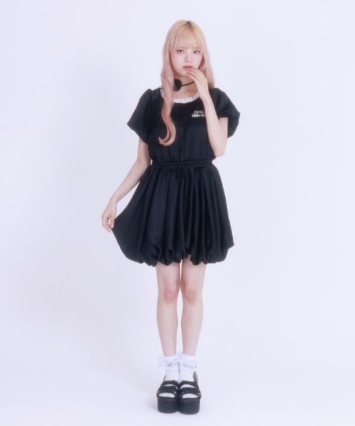Fickle Bebe（フィクルベベ） ワンピース 半袖 サテンバルーン