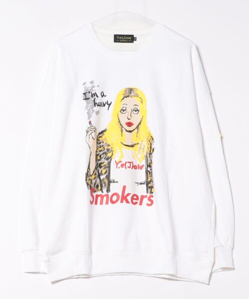 JUGLANS（ユグランス） tシャツ 「Y.e(J)ow」 SMOKING GIRL クルー