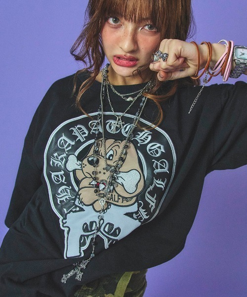 tシャツ A'GEM/9 × .kom 「GALFY/ガルフィー」チャカパッチTシャツ(2) レディース メンズ