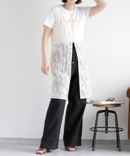 セットアップ ワンピース キャミソール レース 刺繍 M/4XL forksy. ドレス 「forksy.」「オケージョン対応」花柄刺繍レース
