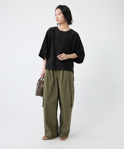 H　Beauty＆YouthUNITEDARROWSシースルージャガードブラウス BABYLONE（バビロン） ブラウス シャツ シースルージャガードブラウス