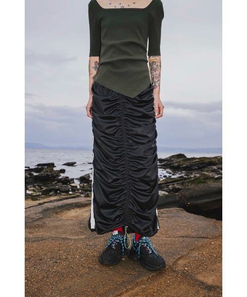 OMMO（オーエムエムオー） ロング スカート DRAWSTRING JERSEY SK