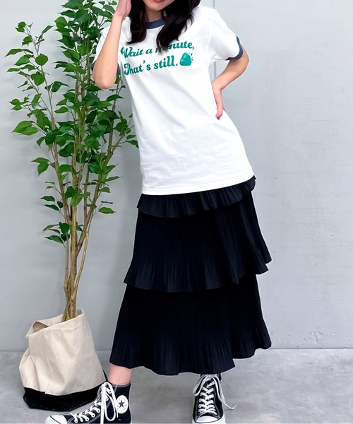 tシャツ 「spiritoso」WAIT A MINUTEイチゴプリント リンガーTシャツ レディース | spiritoso | 13
