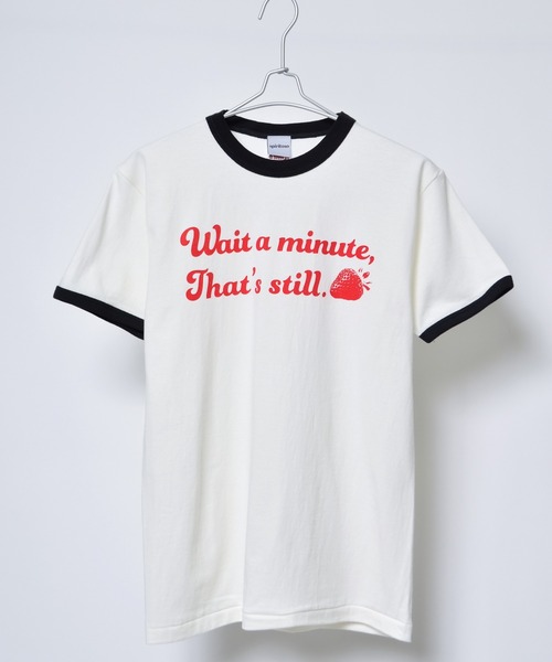 tシャツ 「spiritoso」WAIT A MINUTEイチゴプリント リンガーTシャツ レディース | spiritoso | 17
