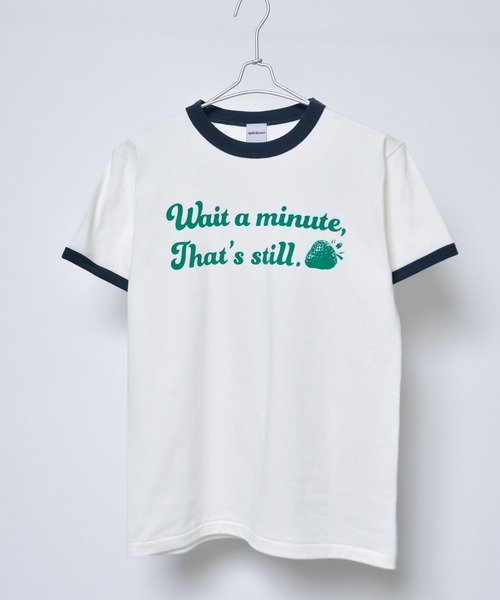 tシャツ 「spiritoso」WAIT A MINUTEイチゴプリント リンガーTシャツ レディース | spiritoso | 19