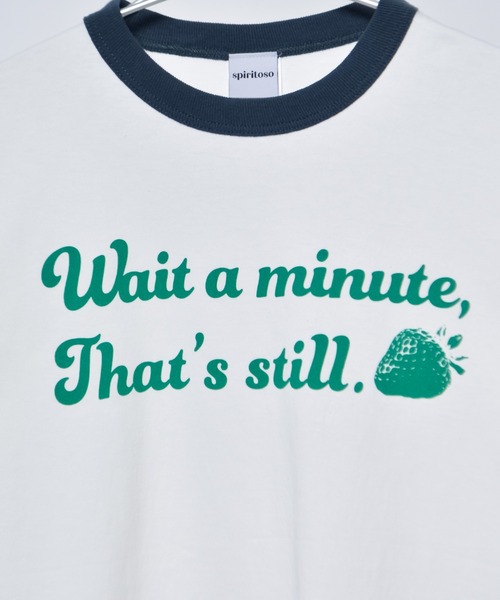 tシャツ 「spiritoso」WAIT A MINUTEイチゴプリント リンガーTシャツ レディース | spiritoso | 20