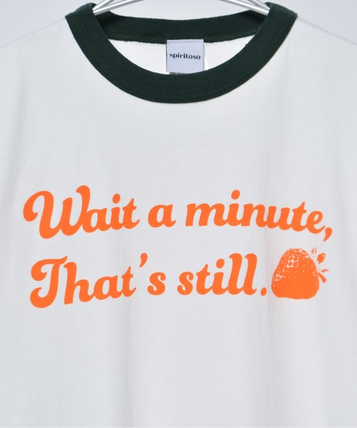 tシャツ 「spiritoso」WAIT A MINUTEイチゴプリント リンガーTシャツ レディース | spiritoso | 22