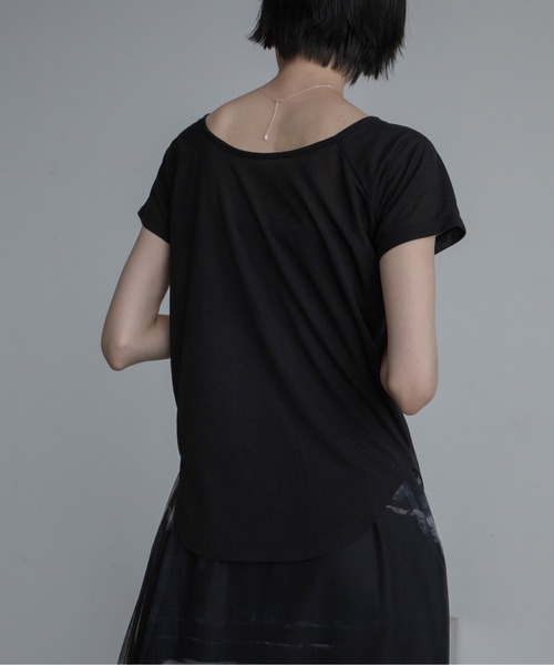 tシャツ 2wayフロントホールリボンチョーカートップス