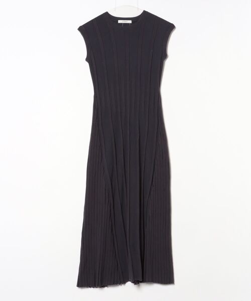 CINOH（チノ） ストライプ柄ニットワンピース 38 グレー レディース  