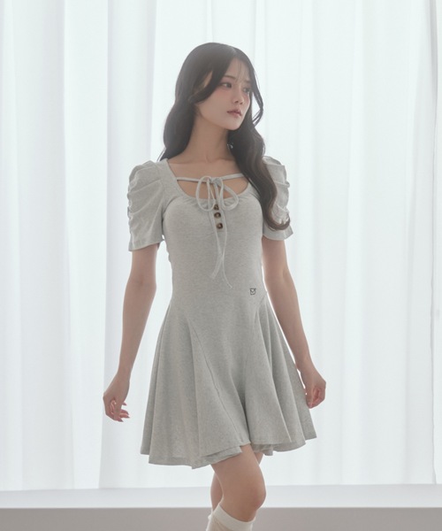 M DOLLY ワンピース 半袖 *M DOLLY original* girly ribbon mini dress