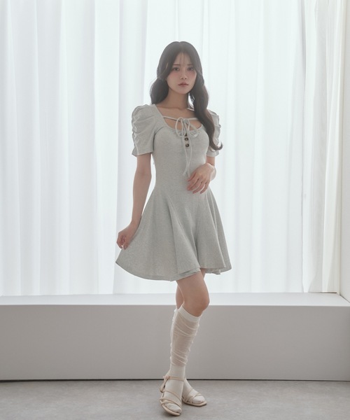 M DOLLY ワンピース 半袖 *M DOLLY original* girly ribbon mini dress
