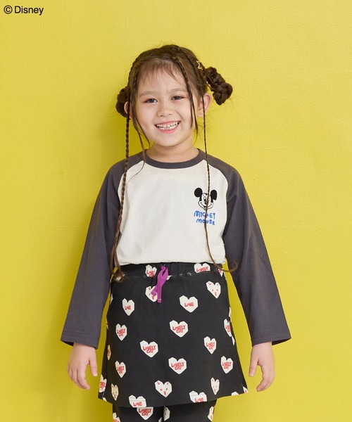 Disney（ディズニー） tシャツ 「Disney」ミッキーマウスラグランロン