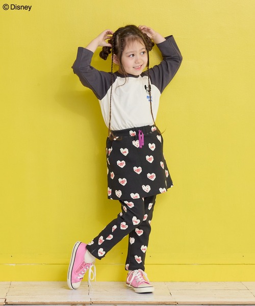 Disney（ディズニー） tシャツ 「Disney」ミッキーマウスラグランロン