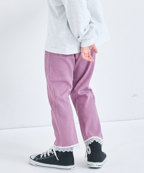 pairmanon（ペアマノン） パンツ 「リブコットン100」裾レース フレア