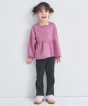 パンツ 「リブコットン100」裾レース フレア...の詳細画像2