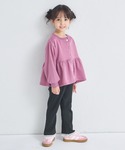 パンツ 「リブコットン100」裾レース フレア...の詳細画像3