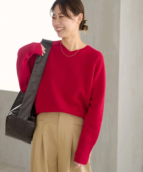 美品 22aw ジャーナルスタンダード ウールカシミヤ クルーネックニット 茶 JOURNAL STANDARD relume（ジャーナルスタンダード レリューム