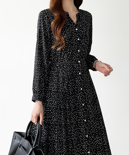 COCOMOMO ワンピース 「花柄/ドット柄 選べるデザイン」 上品に着