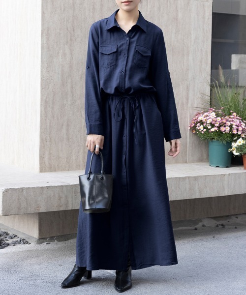 シャツワンピース カジュアルロングシャツワンピース : ZOZOTOWN Yahoo