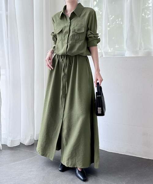 シャツワンピース カジュアルロングシャツワンピース : ZOZOTOWN Yahoo