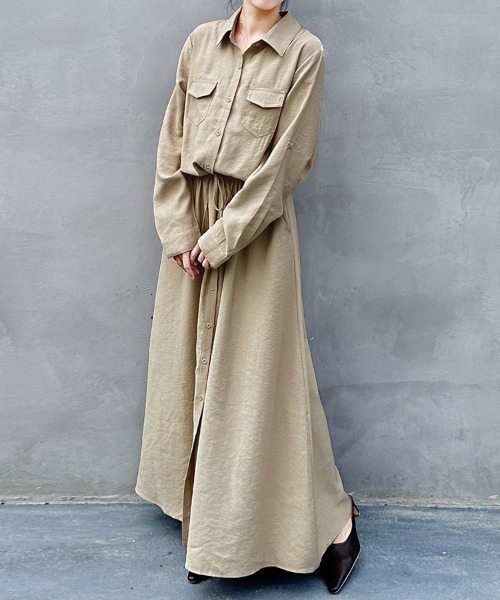 シャツワンピース カジュアルロングシャツワンピース : ZOZOTOWN Yahoo